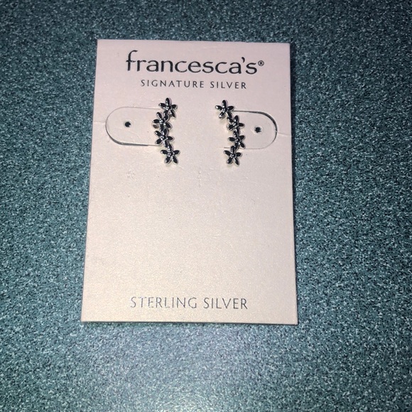 Francesca's Collections Jewelry - Sterling silver flower curve earrings